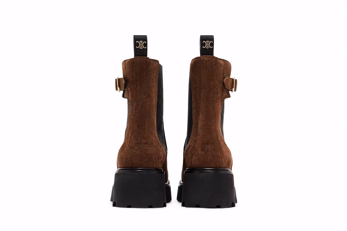 CELINE Women's Triomphe Rangers Chelsea Boot Dark Brown, view 7