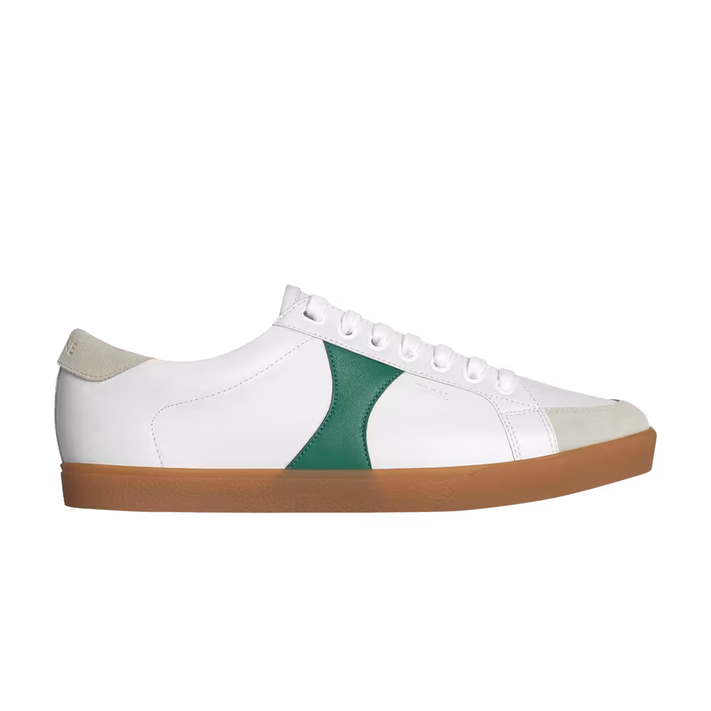 CELINE Women's Triomphe Low Lace Up Sneaker White Green