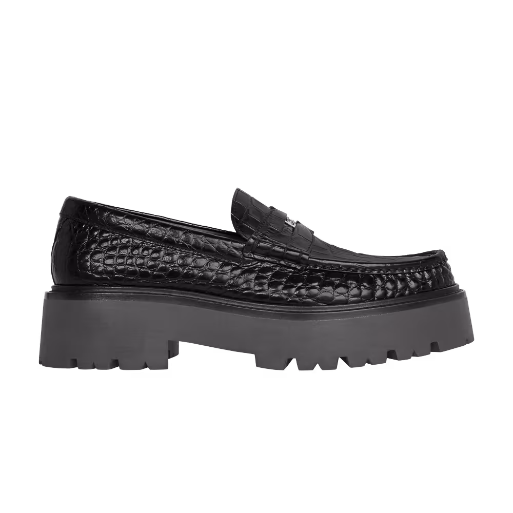 CELINE Bulky Penny Chunky Loafer Black Crocodile