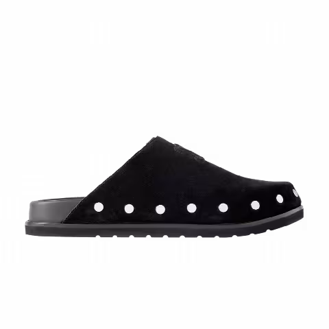 CELINE Triomphe Logo-Appliquéd Studded Suede Mule 'Black'