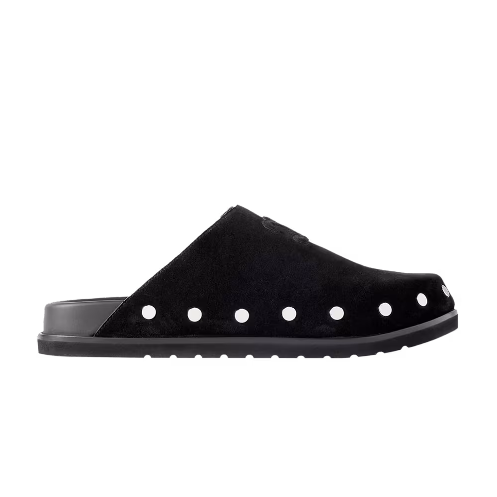 CELINE Triomphe Logo-Appliquéd Studded Suede Mule Black