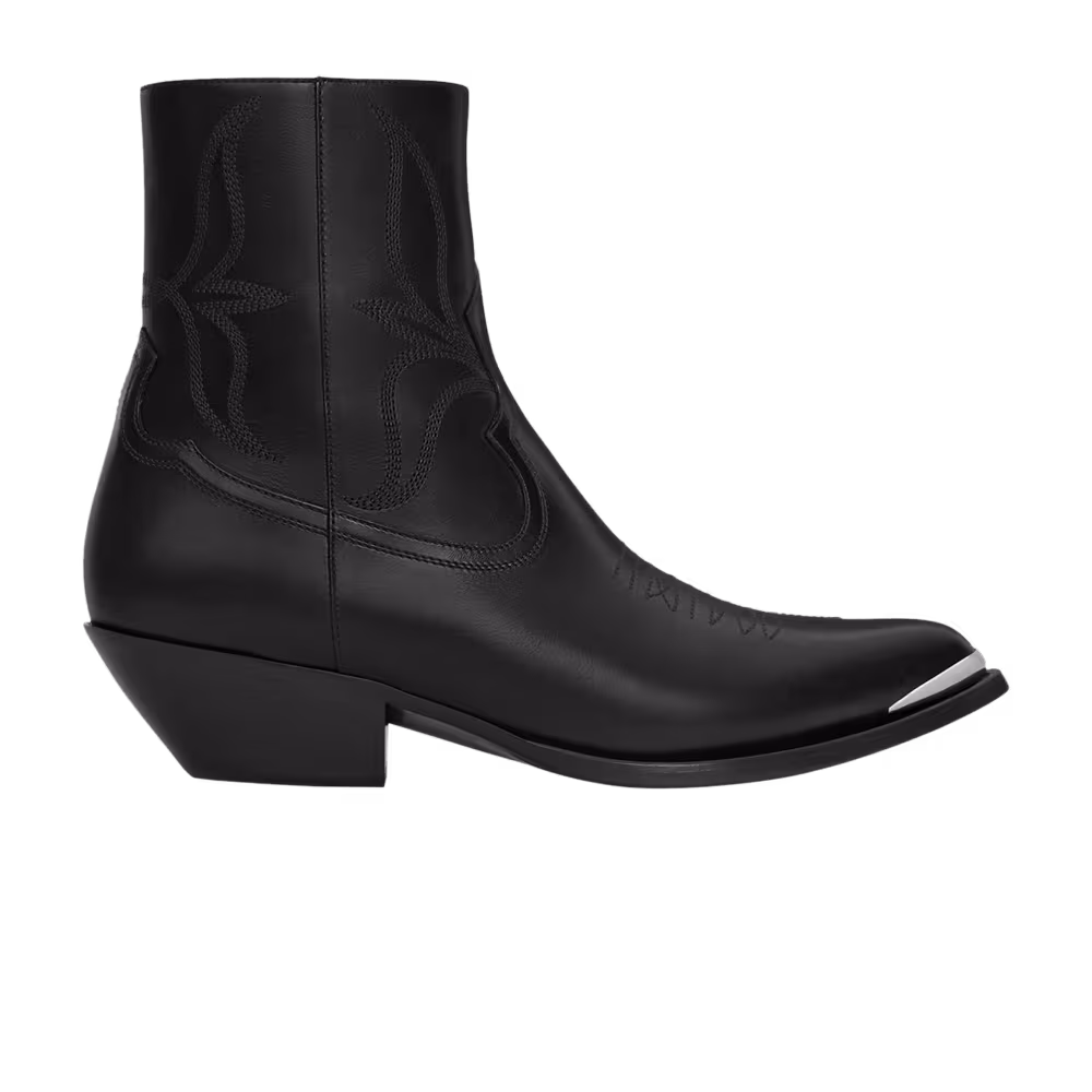 CELINE Leon Zipped Boot Metal Toe Black