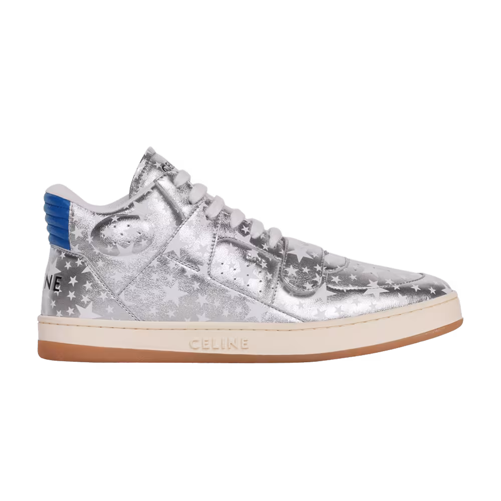 CELINE Women's CT-02 Mid Sneaker Scratch Silver Stars