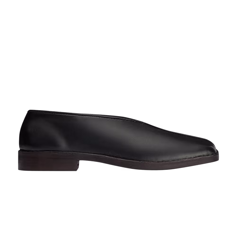 Lemaire Flat Piped Slippers Black