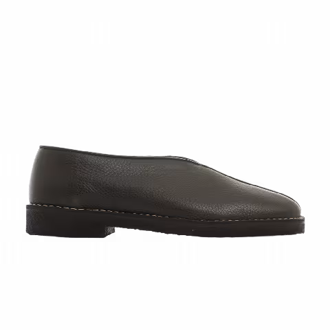 Lemaire Piped Crepe Slippers 'Dark Brown'