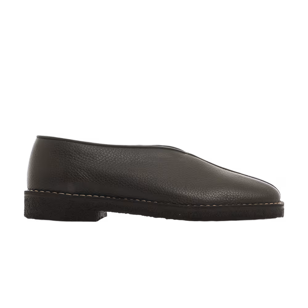 Lemaire Piped Crepe Slippers Dark Brown