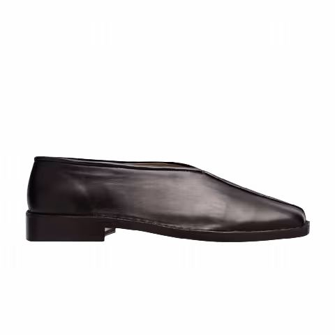 Lemaire Wmns Flat Piped Slippers 'Black Dark Chocolate'