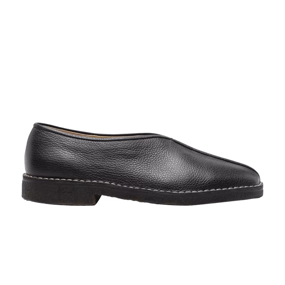 Lemaire Piped Crepe Slippers Black