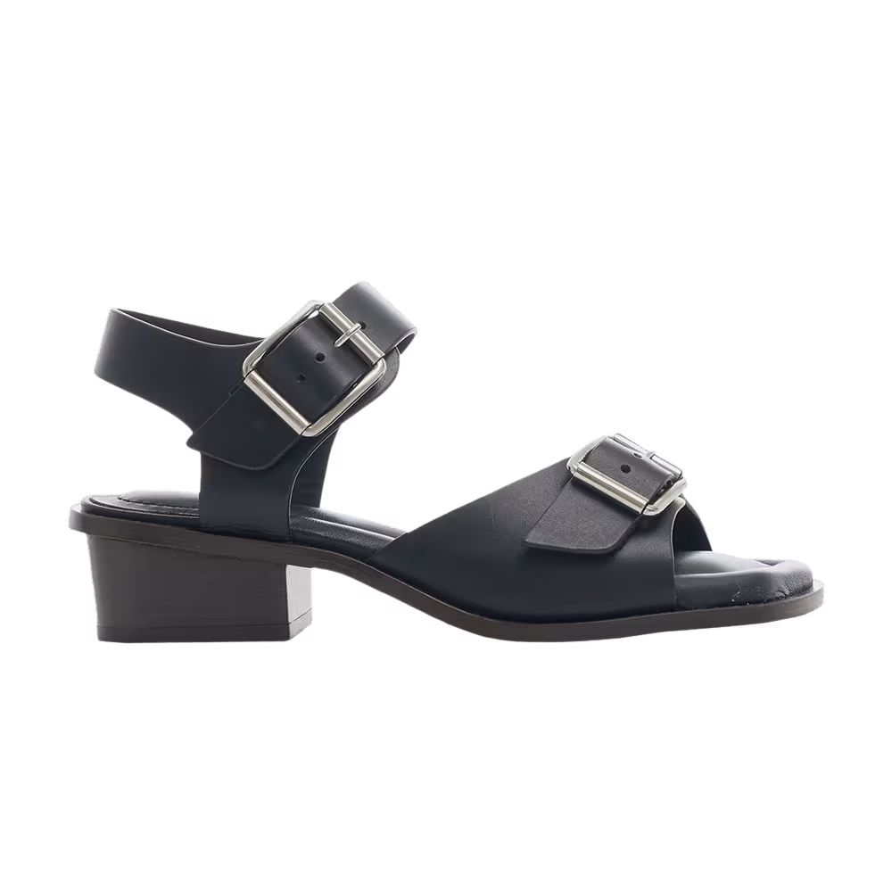 Lemaire Women's Square Heeled Strapped Sandal Black