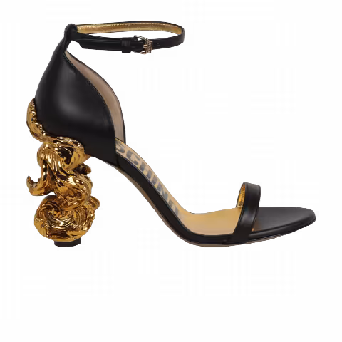 Moschino Wmns Sculpted Baroque Heel Sandal 'Black'