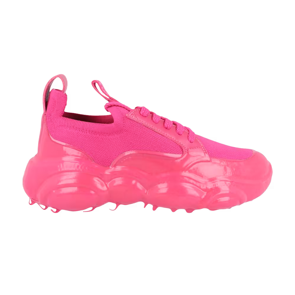Moschino Women's Teddy Bear Sole Sneaker Fuschia