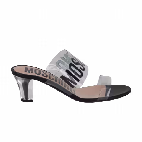 Moschino Wmns Logo Heel Sandal 'Black'