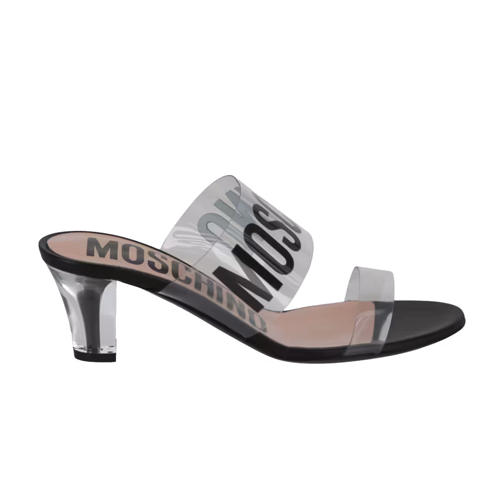 Moschino Women's Logo Heel Sandal Black