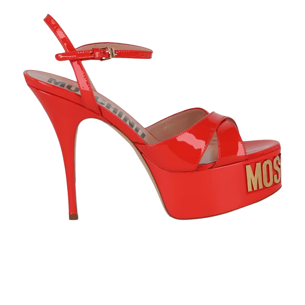 Moschino Women's Logo Plaque Platform Heel Orange