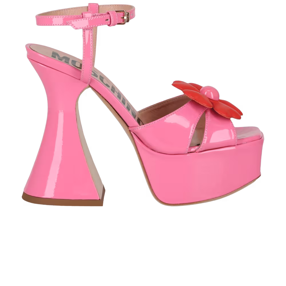 Moschino Women's Flower Appliqué Platform Sandal Pink