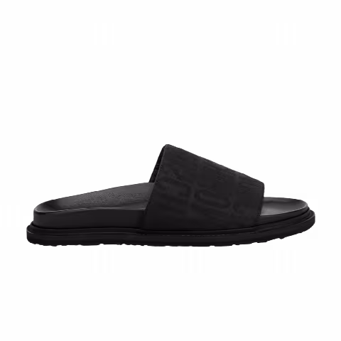Moschino Wmns Nylon Slide Sandals 'All-Over Logo - Black'