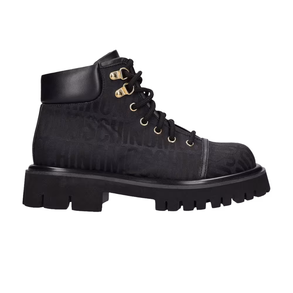 Moschino Women's Chunky Sole Lace-Up Boot Black