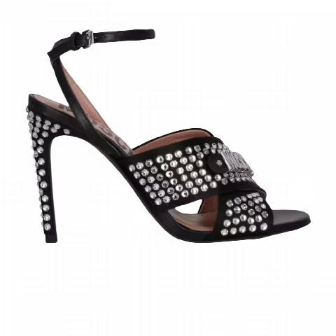 Moschino Wmns Crystal Embellished Heel Sandal 'Black'
