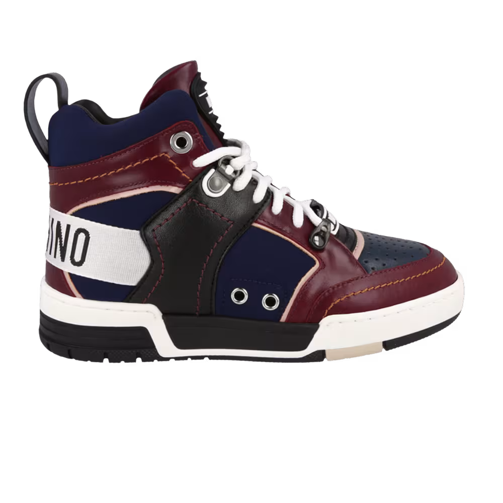 Moschino Women's Streetball High Burgundy Navy