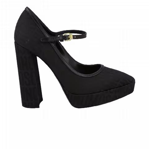 Moschino Wmns Logo Jacquard Mary Jane Pump 'Black'