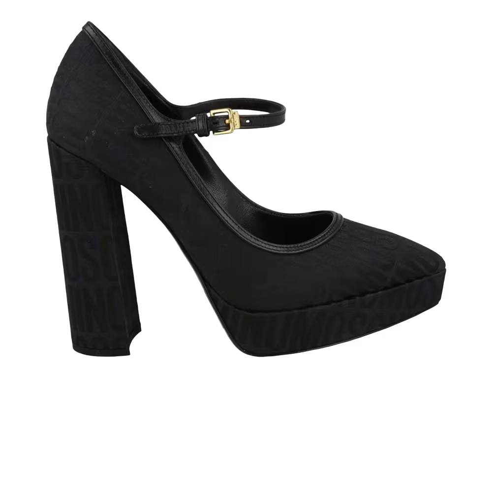 Moschino Women's Logo Jacquard Mary Jane Pump Black