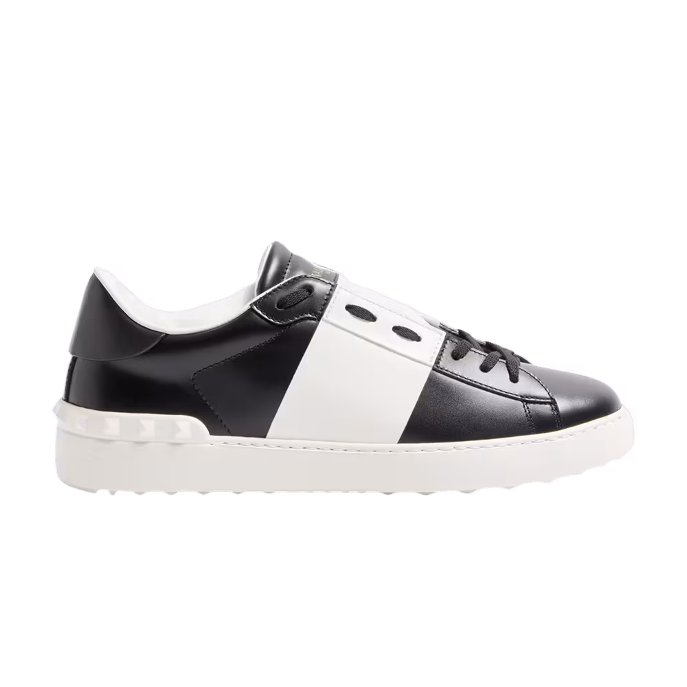 Valentino Garavani Calfskin Open Sneaker Black White