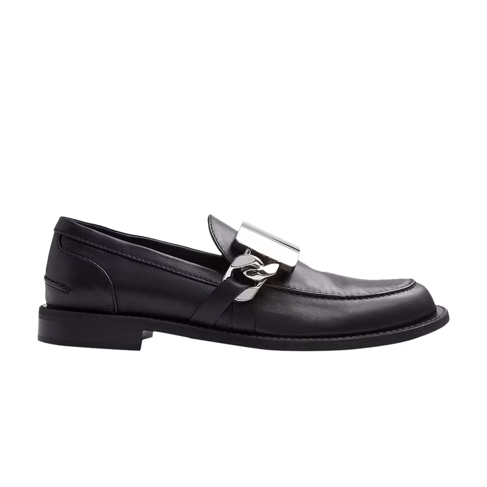 JW Anderson Metallic Plate Leather Loafer Black