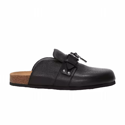 JW Anderson Wmns Padlock Loafer Leather Mules 'Black'