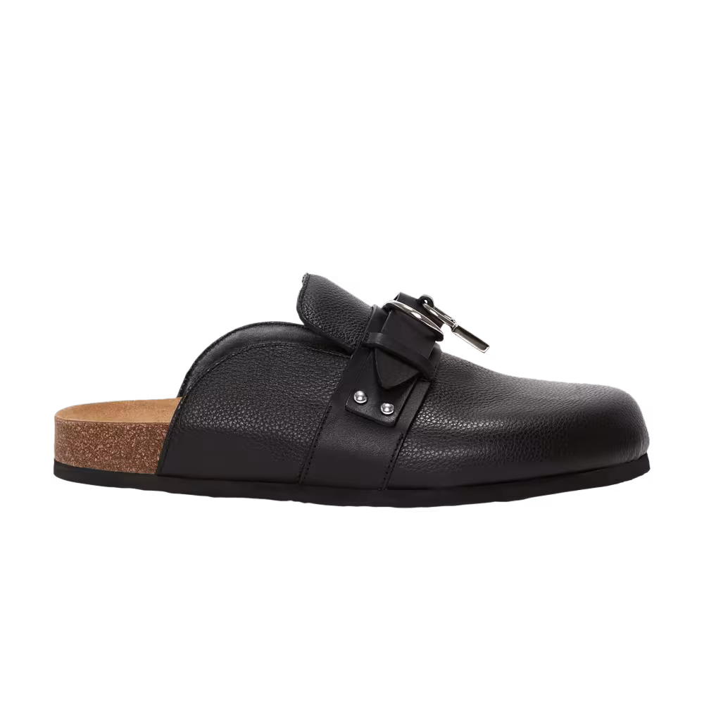 JW Anderson Women's Padlock Loafer Leather Mules Black