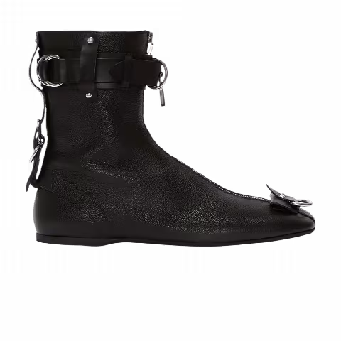 JW Anderson Wmns Padlock Leather Ankle Boot 'Black'
