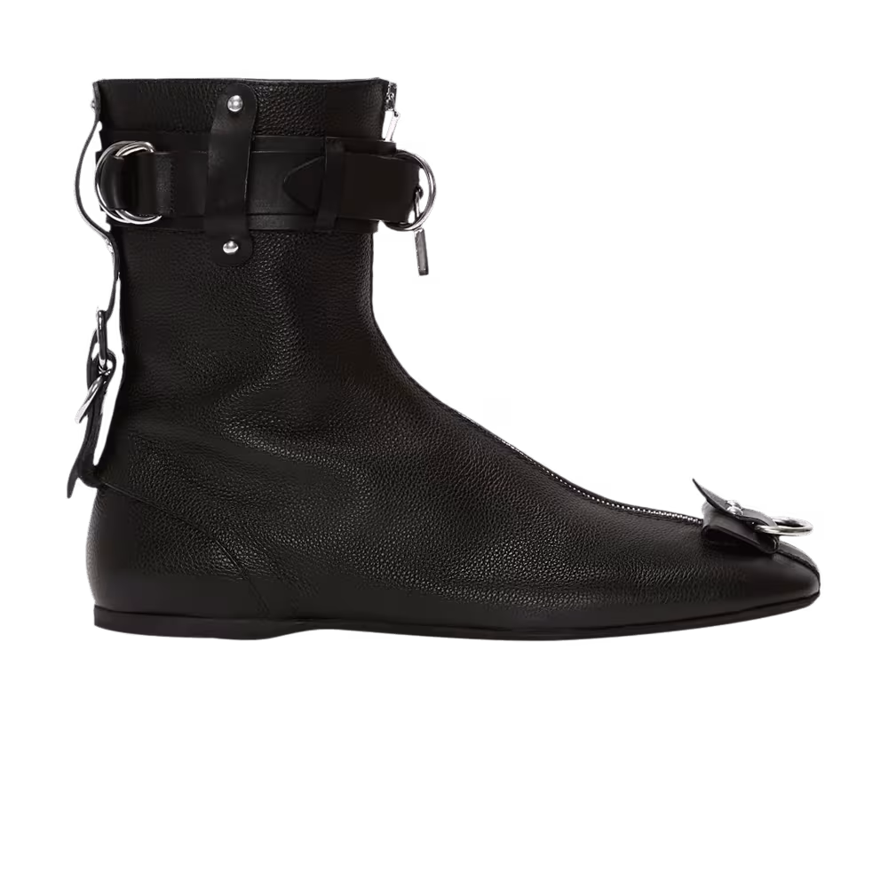 JW Anderson Women's Padlock Leather Ankle Boot Black