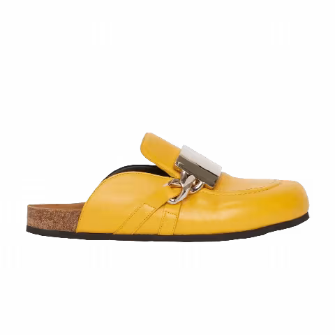 JW Anderson Calf Tresor Gourmet Chain Loafer Mules 'Yellow Bracel Silver'