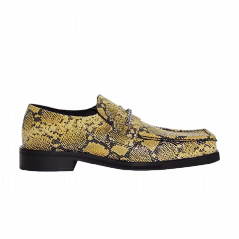 Martine Rose Square Toe Loafer 'Yellow Snakeskin'