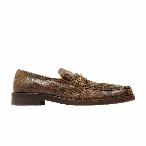 Martine Rose Square Toe Loafer 'Snake Embossed - Natural'