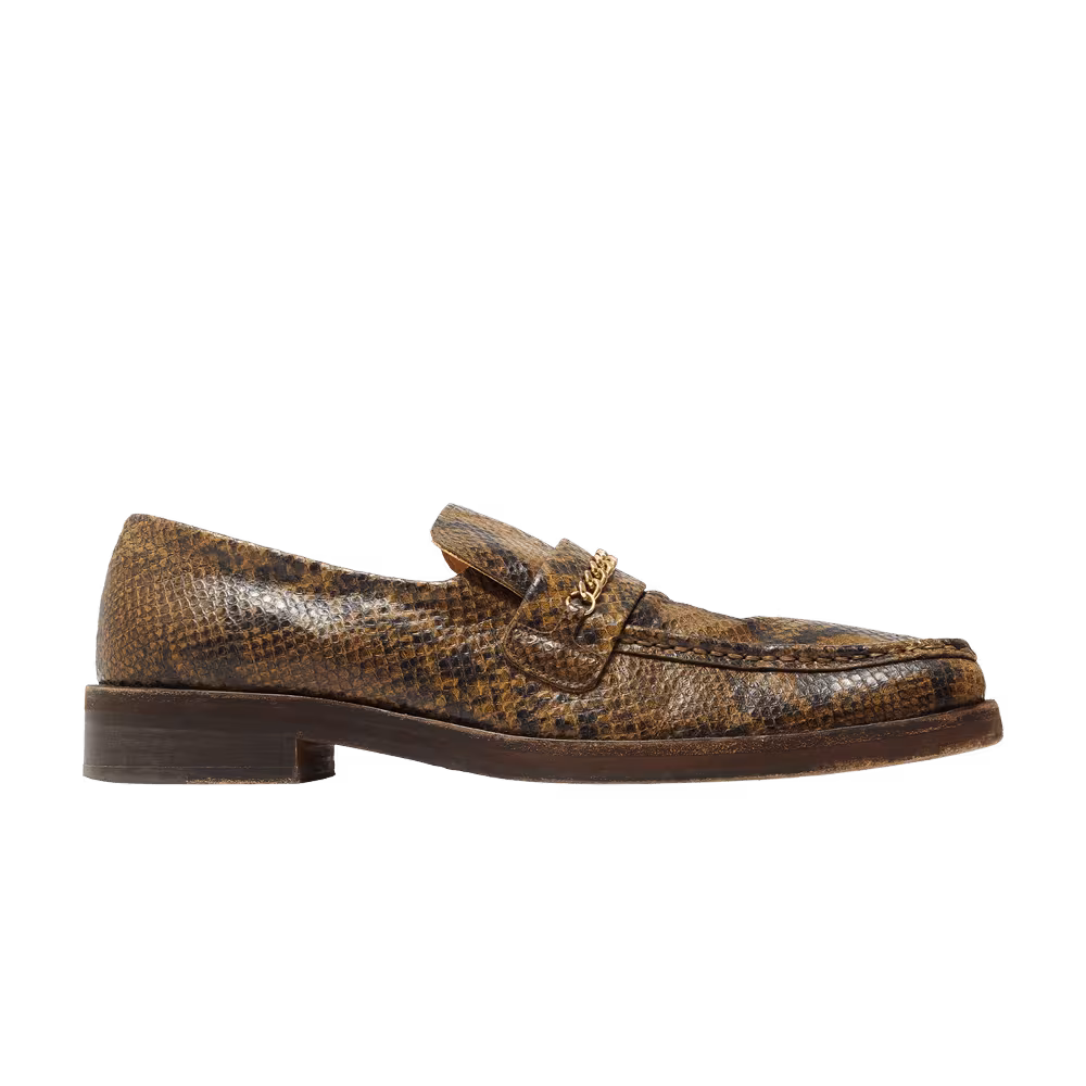 Martine Rose Square Toe Loafer Snake Embossed - Natural