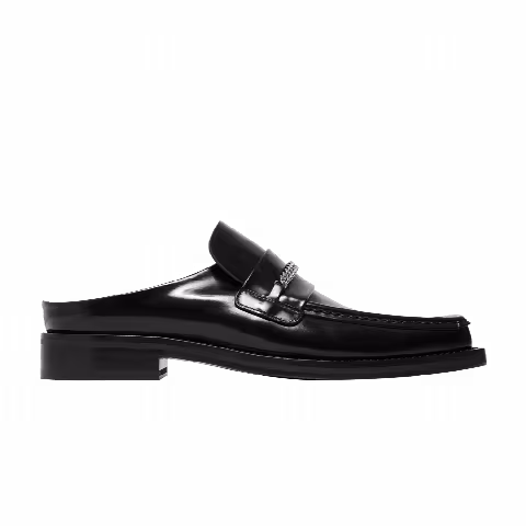 Martine Rose Square Toe Mule 'Black High Shine'