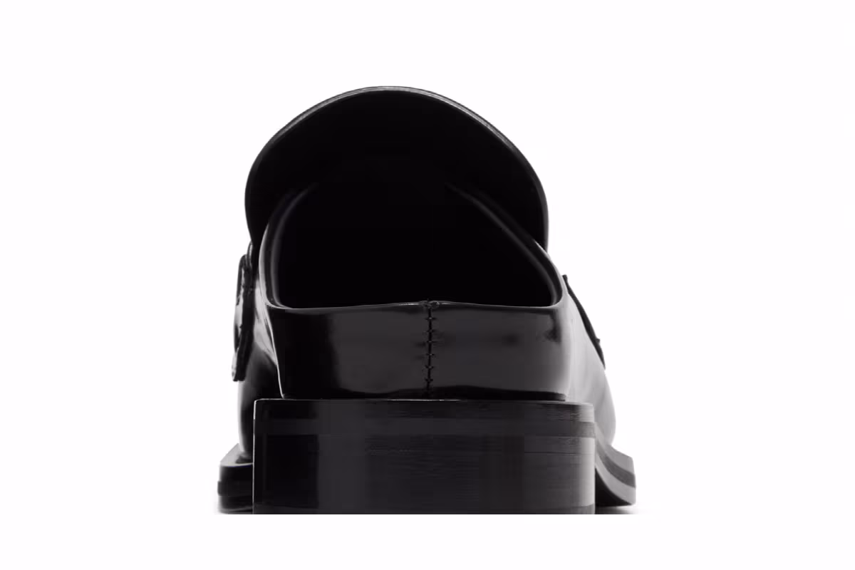 Martine Rose Square Toe Mule Black High Shine, view 8