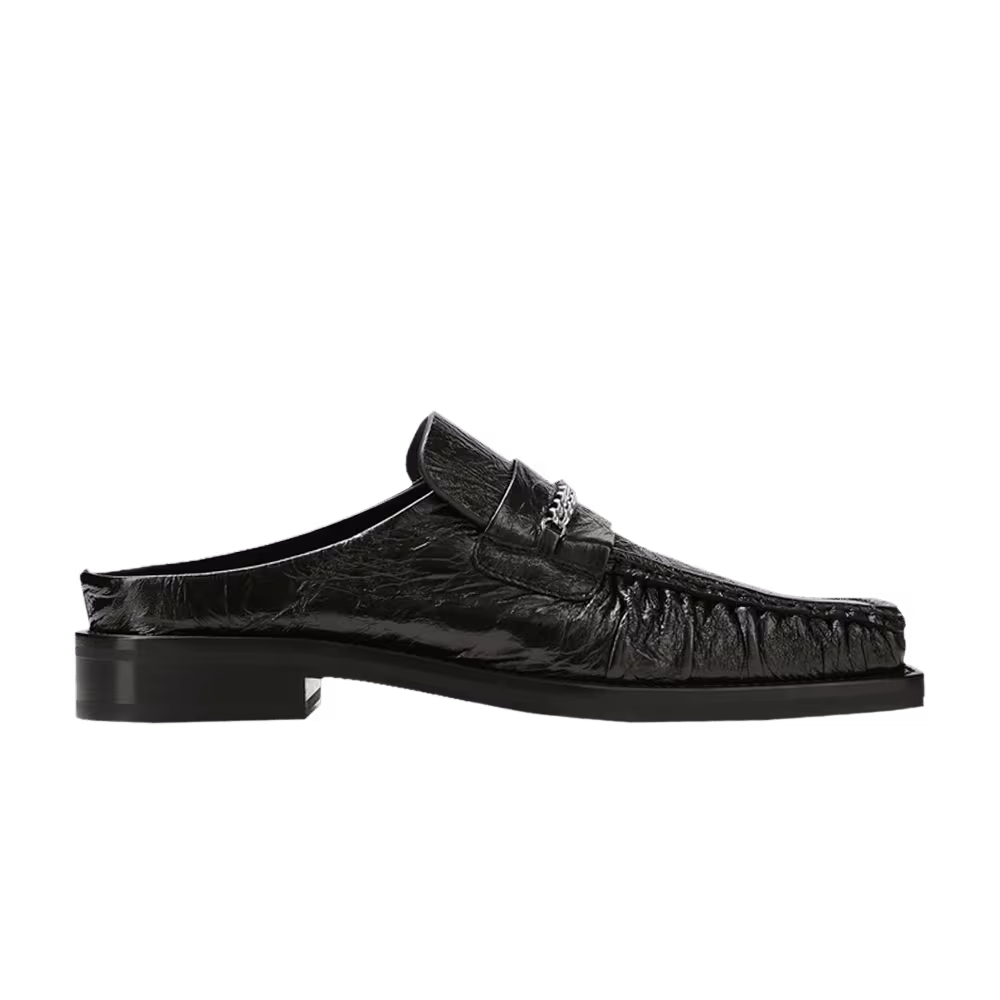 Martine Rose Square Toe Mule Black