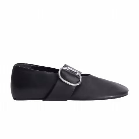 Jil Sander Wmns Cannolo Buckle Ballerinas 'Black'