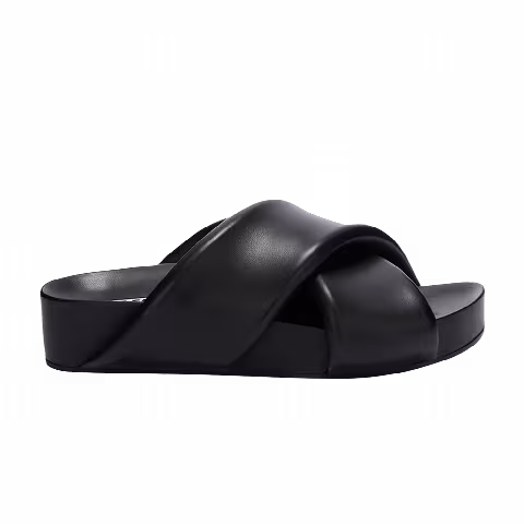 Jil Sander Wmns Cross-Strap Padded Leather Slide 'Black'