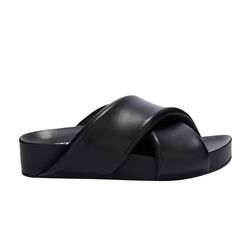 Jil Sander Women's Cross-Strap Padded Leather Slide Black