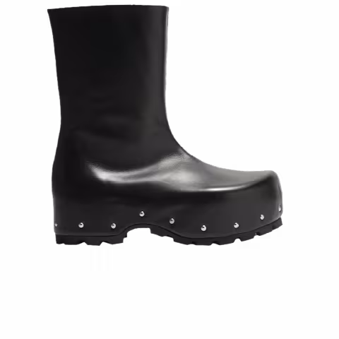 Jil Sander Zip Up Ankle Clog Boot 'Black Studs'