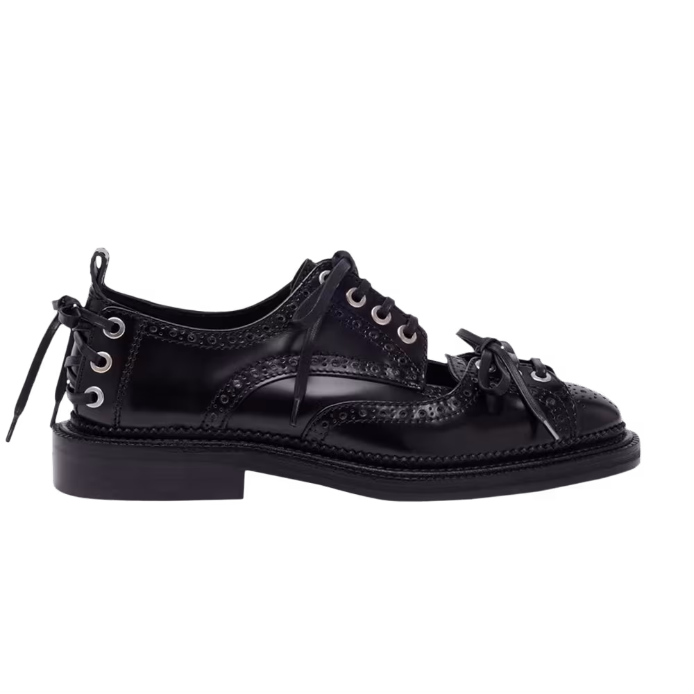 Simone Rocha Multi-Lace Cutout Brogue Black