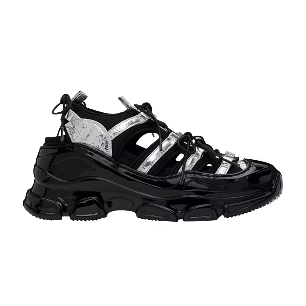 Simone Rocha Classic Tracker Trainer Black Metallic Silver