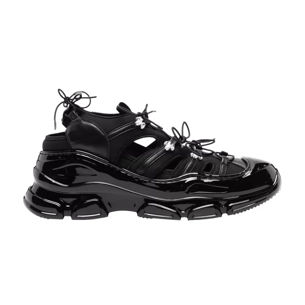 Simone Rocha Tracker Cut-Out Sneaker Crystal Pearls - Black
