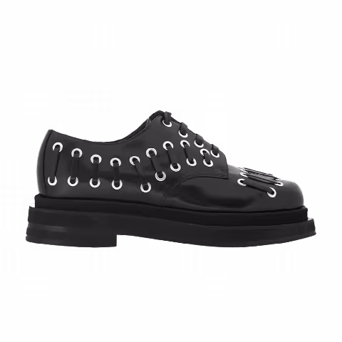 Simone Rocha Heart Toe Platform Lace Up Grommet Brogue 'Black'