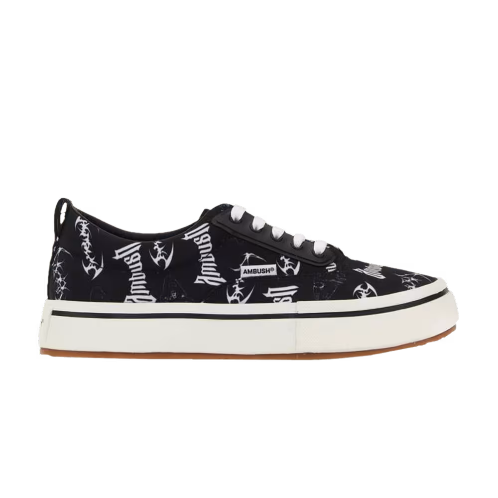 AMBUSH Vulcanized Lace Up Canvas Allover Print - Black