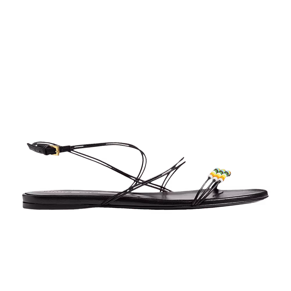 Khaite Women's Loop Flat Sandal Black Beads
