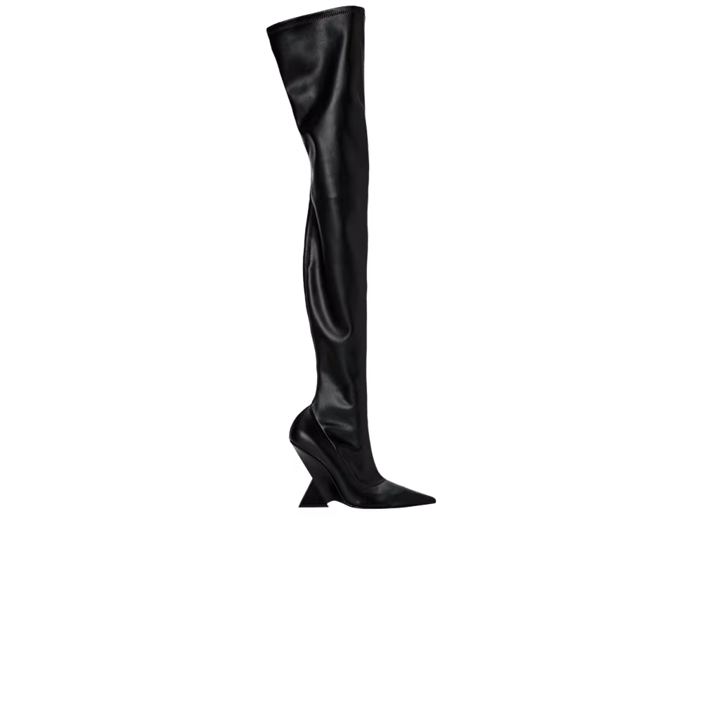 The Attico Women's Cheope Stretch Thigh High Heel Boot Black