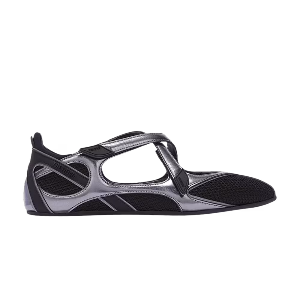 The Attico Women's Ballerina Flat Floor 01 Black Silver